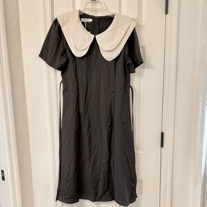 Black Dress with Cream Collar Wednesday Addams